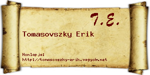 Tomasovszky Erik névjegykártya